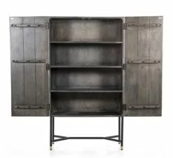 Harmaa Kaappi Kuviopaneeli Isa Gr 95648 -Default Template 4 harmaa puukaappi kuvioidut ovet isa 90cm open