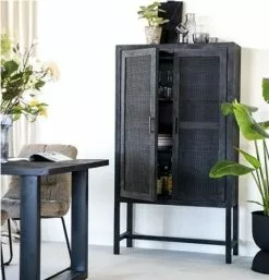 Musta Kaappi Rottinkiovilla Vic 95639 -Default Template 4 rottinkiovinen kaappi rottinkiovilla musta kaappi kapea musta kaappi sisustus