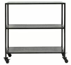 Musta Metallitaso Pyörillä Karna