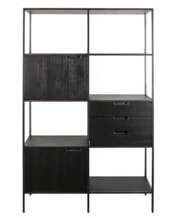 Metallirunkoinen Musta Kirjahylly Madison 23743