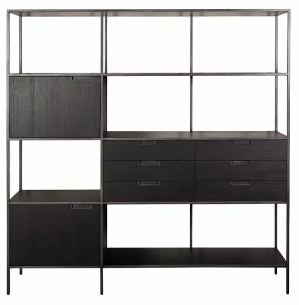 Metallirunkoinen Musta Kirjahylly Madison 23744